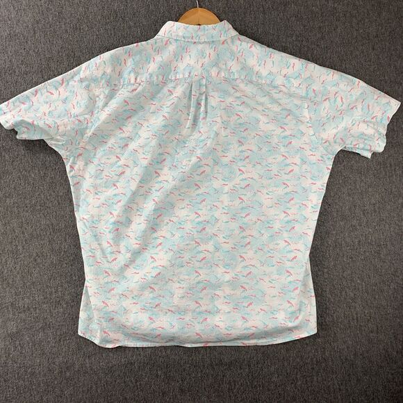Peter Millar Seaside Sport Shirt Mens XL Dolphin‎ Animal Cascade Koi AOP Preppy - Picture 7 of 11